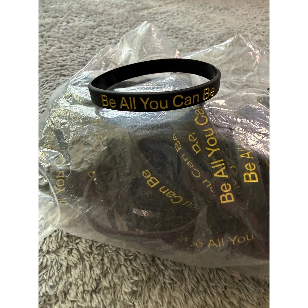 Unbranded Unisex Be All You Can Be Wristbands 50 Count Black Gold Silicone